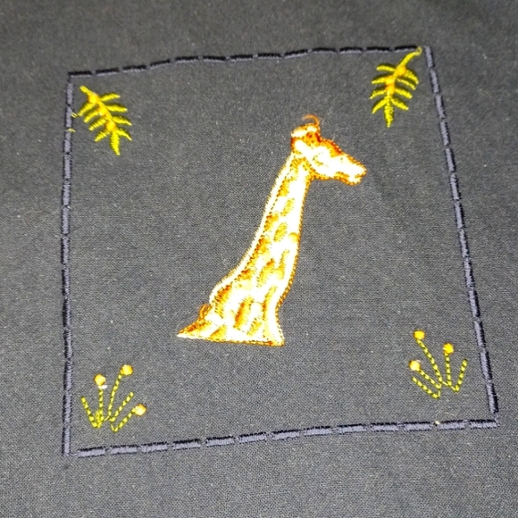 Navy Cotton top with embroidered animals. - Picture 5 of 8